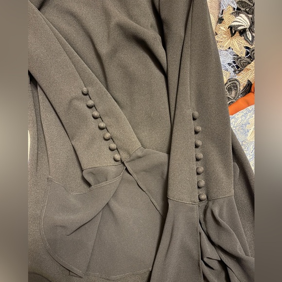 Calvin Klein Black Long-Sleeve Sheath Dress with Flared Cuffs - Picture 3 of 4